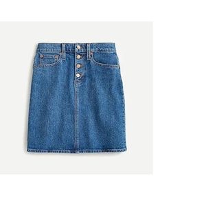 J. Crew Button Front Denim Skirt Size 28 NWOT